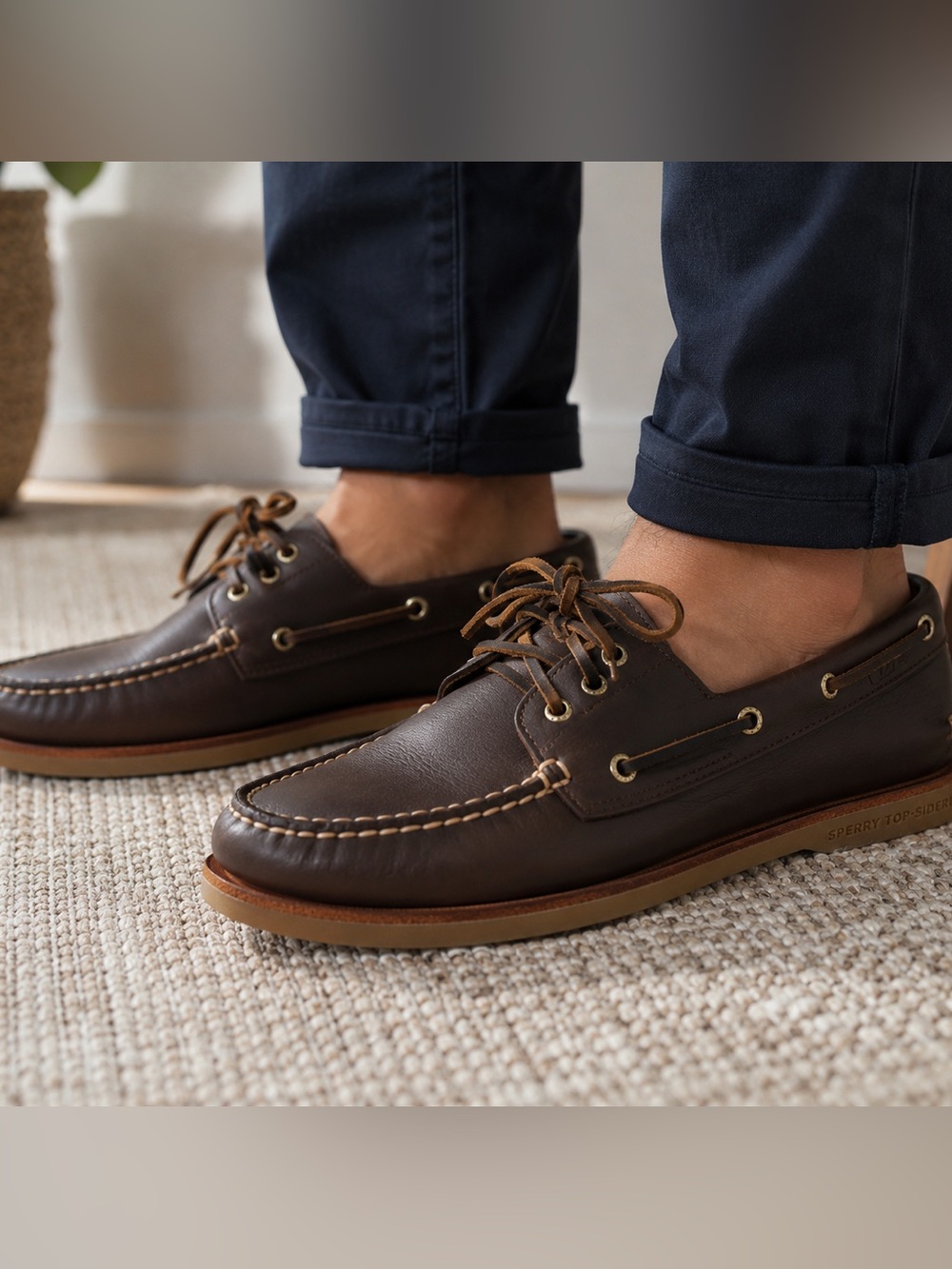 Sperry Gold Cup Billfish 3-Eye Leather Boat Shoes Men’s 10.5 Brown